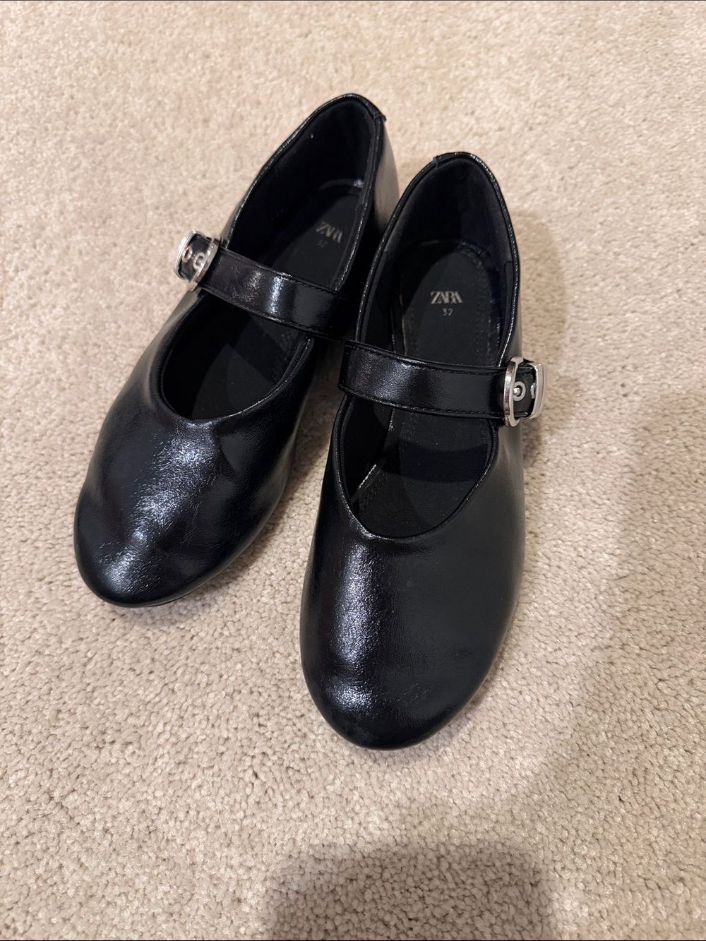 Zara Black Patent Mary Jane Kids Dress Shoes